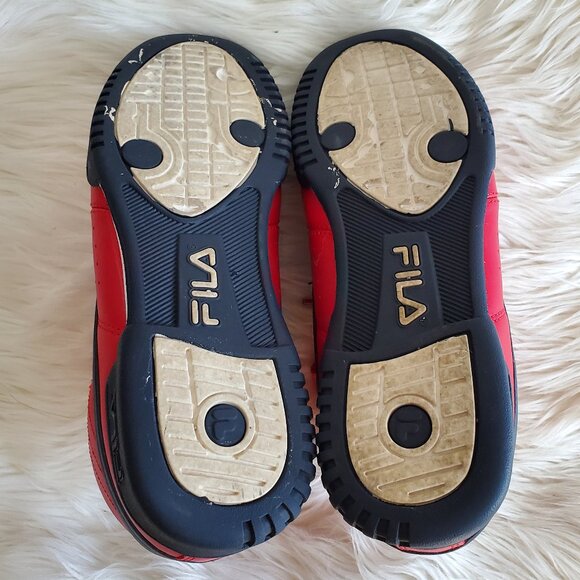 Fila Big Kids Red/Blue High-Top Embroidered Sneaker SZ 6 - Picture 8 of 10